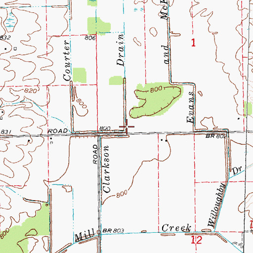 Topographic Map of Clarkson Drain, MI