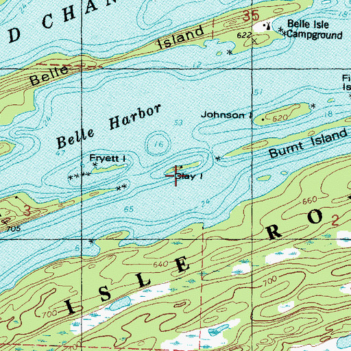 Topographic Map of Clay Island, MI