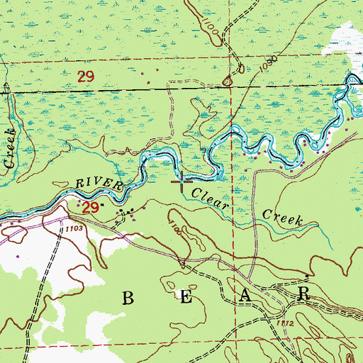Topographic Map of Clear Creek, MI