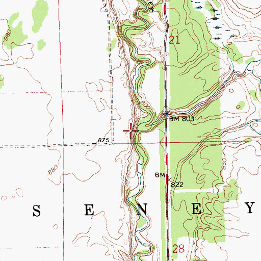 Topographic Map of Clear Creek, MI