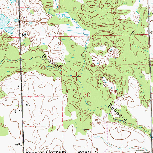 Topographic Map of Clear Creek, MI