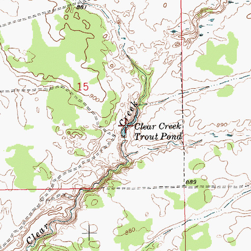 Topographic Map of Clear Creek Trout Pond, MI