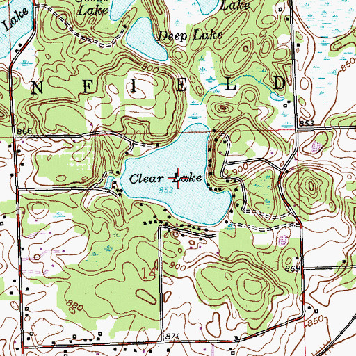 Topographic Map of Clear Lake, MI