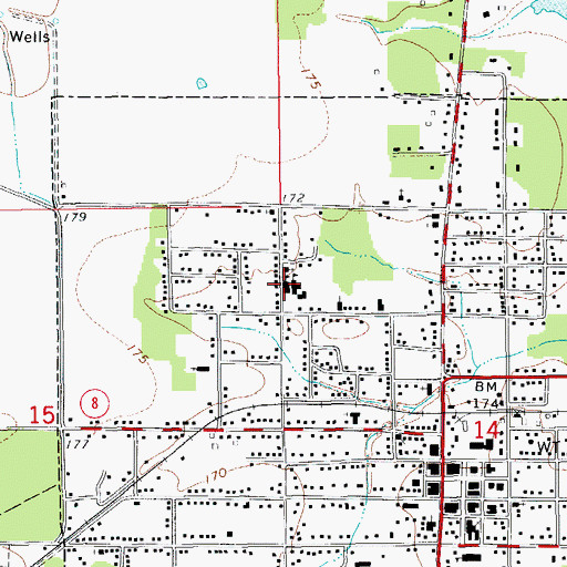 Topographic Map of Pine Street School (historical), AR