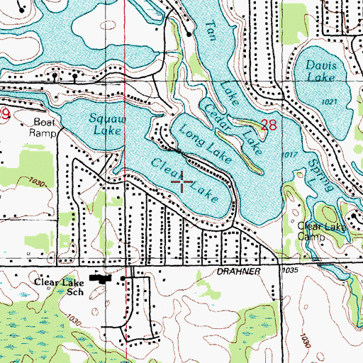 Topographic Map of Clear Lake, MI