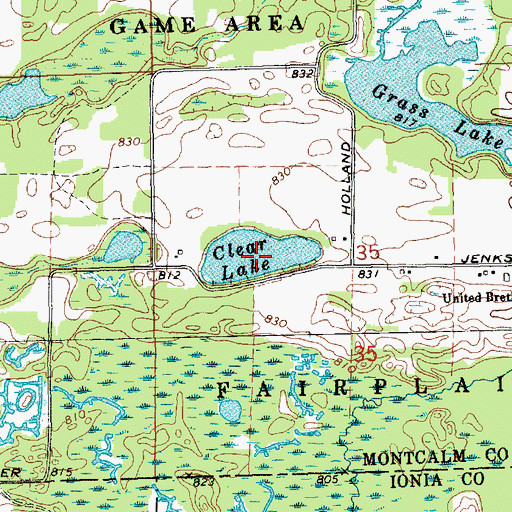 Topographic Map of Clear Lake, MI