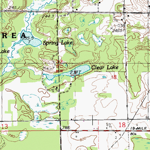 Topographic Map of Clear Lake, MI