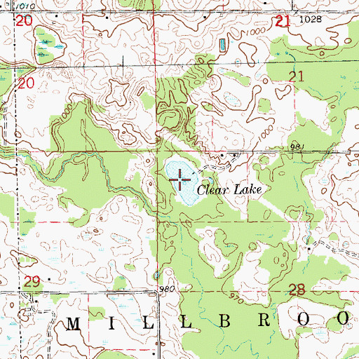 Topographic Map of Clear Lake, MI