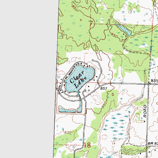 Topographic Map of Clear Lake, MI