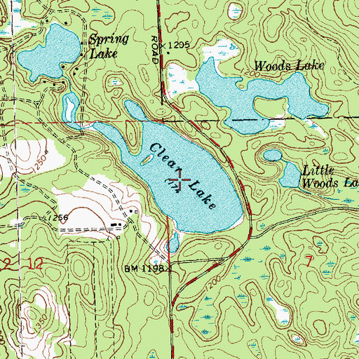 Topographic Map of Clear Lake, MI