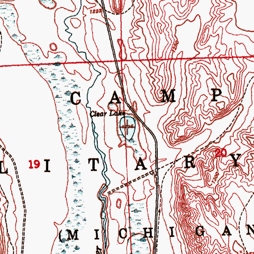 Topographic Map of Clear Lake, MI