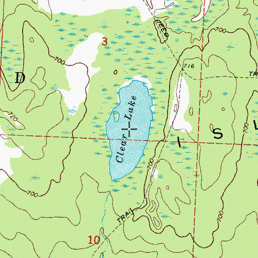 Topographic Map of Clear Lake, MI