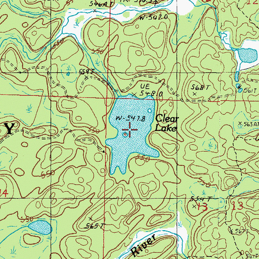 Topographic Map of Clear Lake, MI