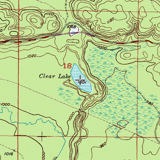 Topographic Map of Clear Lake, MI