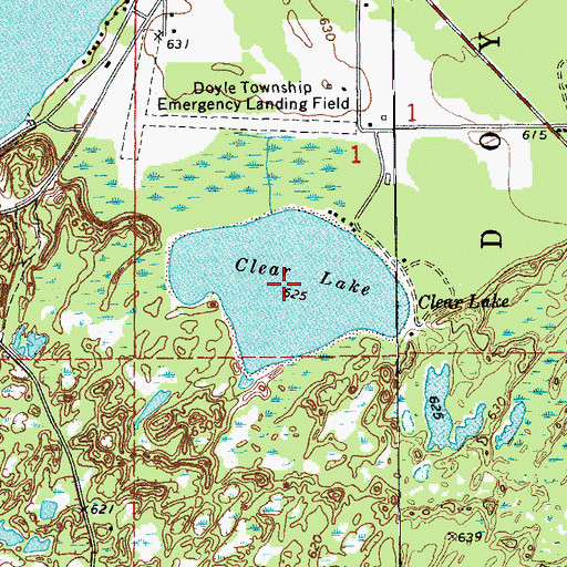 Topographic Map of Clear Lake, MI