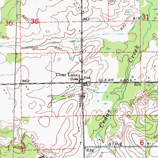 Topographic Map of Clear Lake School, MI