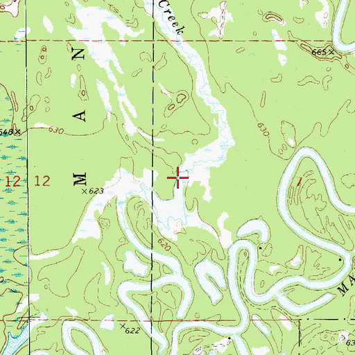 Topographic Map of Clemons Creek, MI