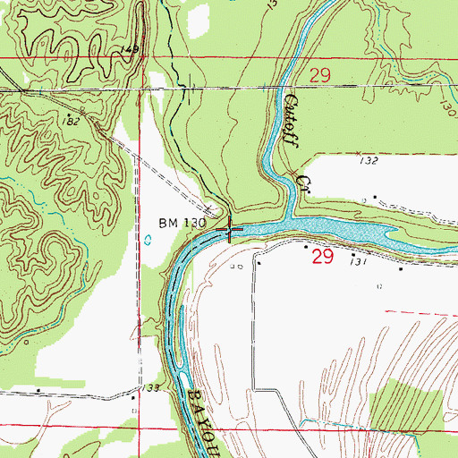 Topographic Map of Ferguson Ferry (historical), AR