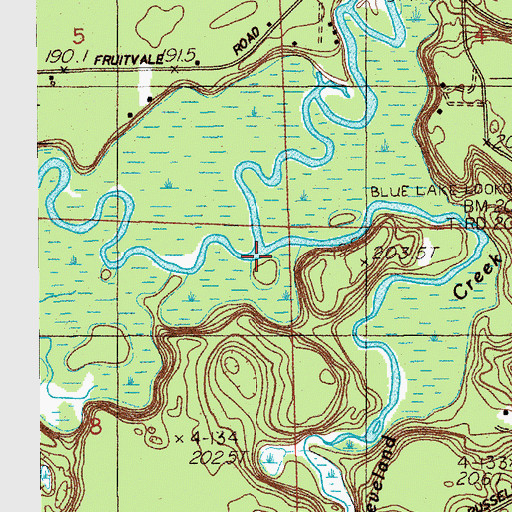Topographic Map of Cleveland Creek, MI