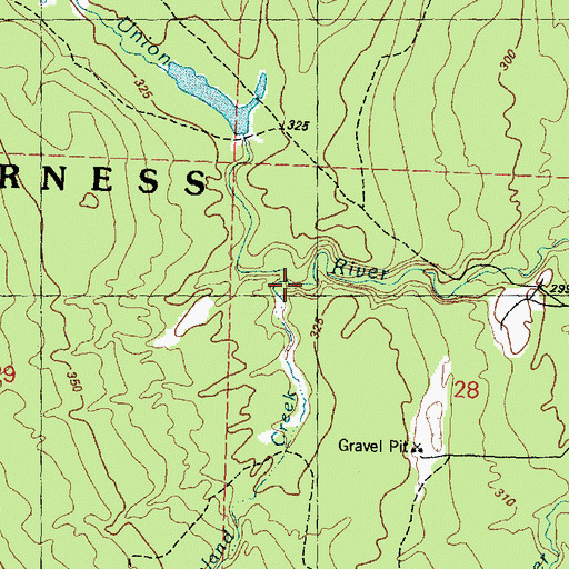 Topographic Map of Cleveland Creek, MI