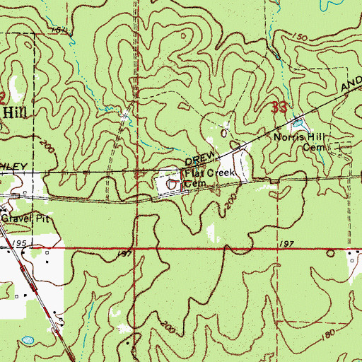 Topographic Map of Flat Creek Church (historical), AR