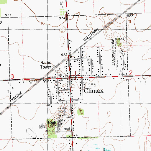 Topographic Map of Climax, MI