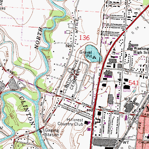 Topographic Map of Clinton Grove Cemetery, MI