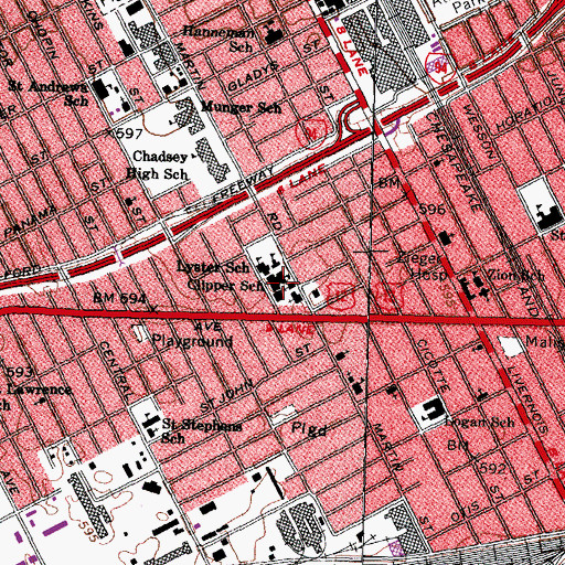 Topographic Map of Clipper School, MI