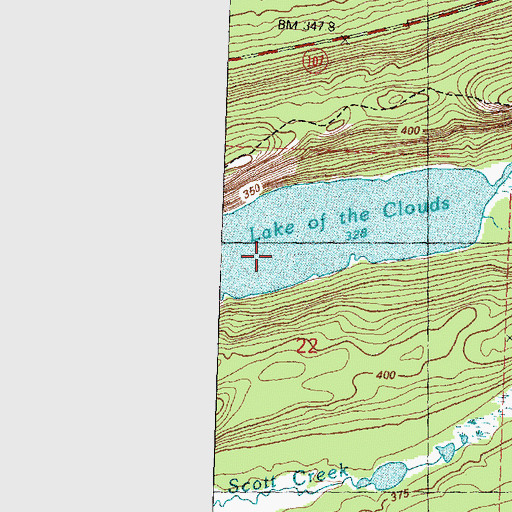 Topographic Map of Lake of the Clouds, MI