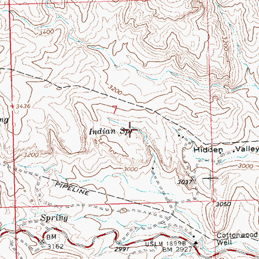 Topographic Map of Indian Spring, AZ