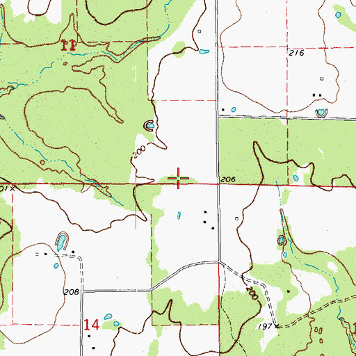 Topographic Map of Fountain Prairie, AR