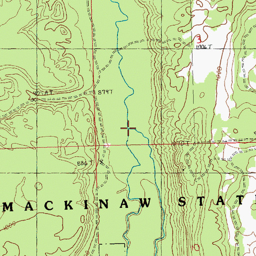 Topographic Map of Club Stream, MI