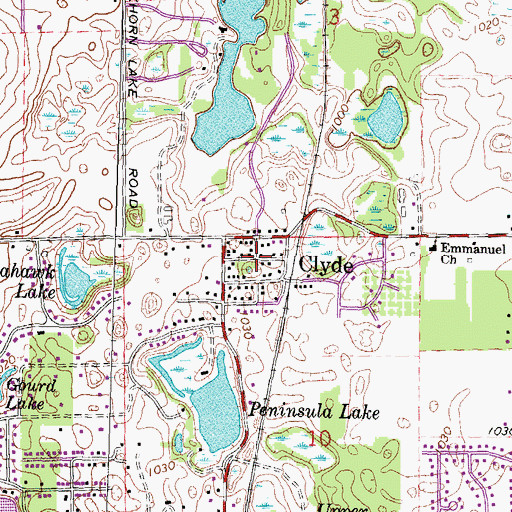 Topographic Map of Clyde, MI