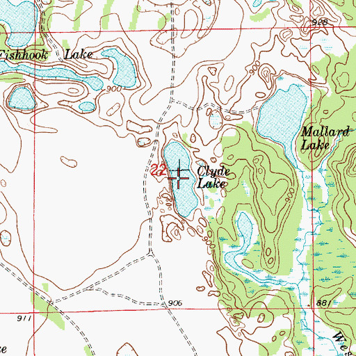 Topographic Map of Clyde Lake, MI