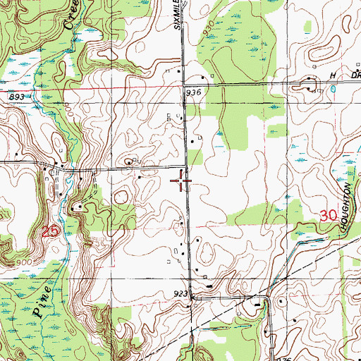 Topographic Map of Coates School, MI