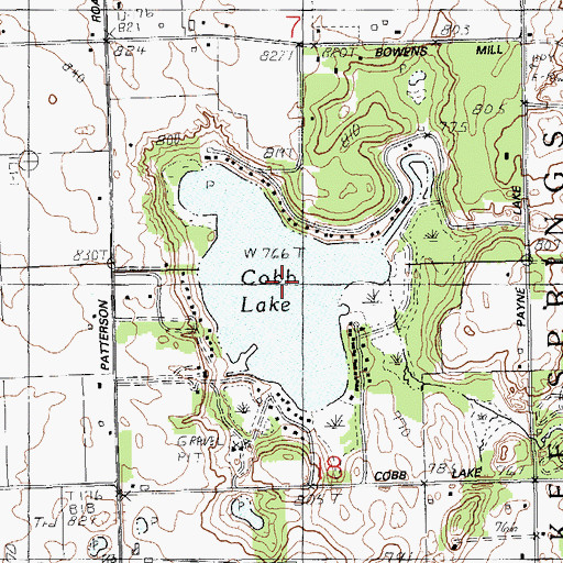 Topographic Map of Cobb Lake, MI