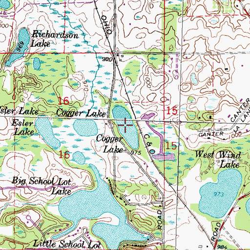 Topographic Map of Cogger Lake, MI