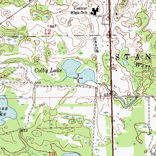 Topographic Map of Colby Lake, MI