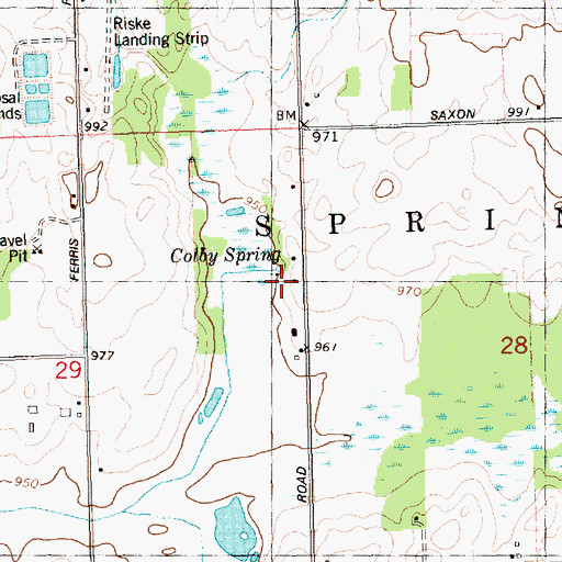 Topographic Map of Colby Spring, MI