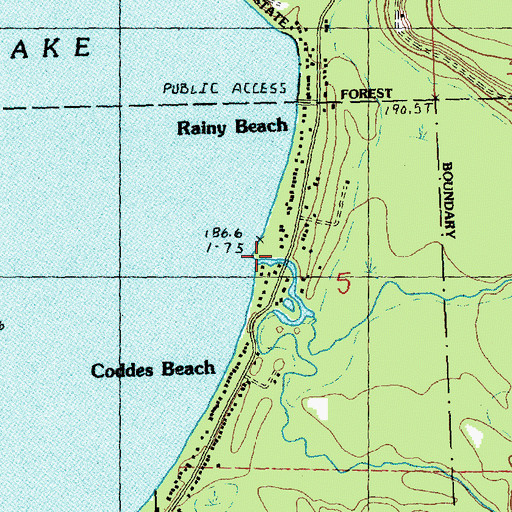 Topographic Map of Cold Creek, MI