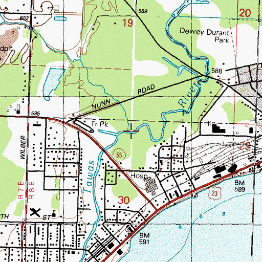 Topographic Map of Cold Creek, MI