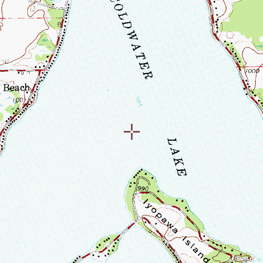 Topographic Map of Coldwater Lake, MI