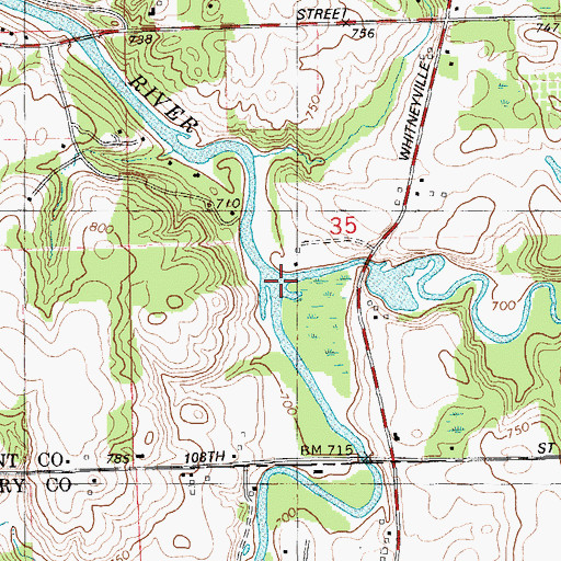 Topographic Map of Coldwater River, MI