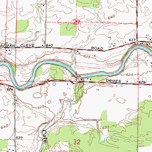 Topographic Map of Cole Creek, MI