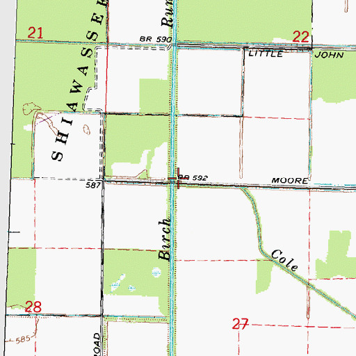 Topographic Map of Cole Drain, MI