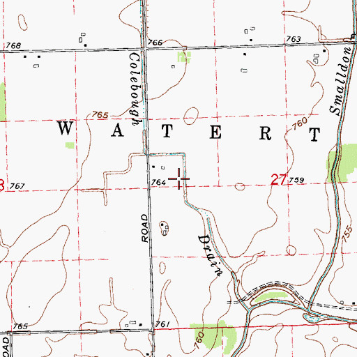 Topographic Map of Colebough Drain, MI