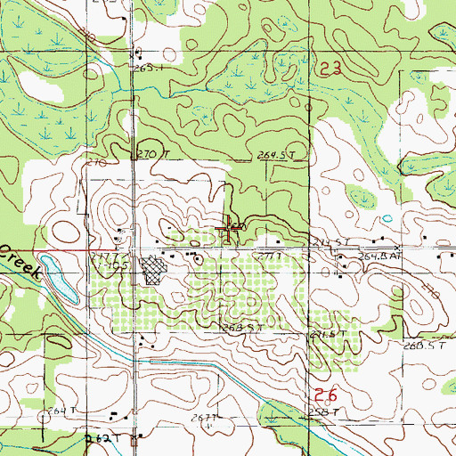 Topographic Map of Colfax Cemetery, MI