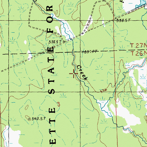 Topographic Map of Collar Creek, MI
