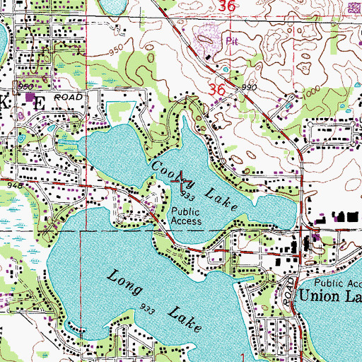 Topographic Map of Colley Lake, MI