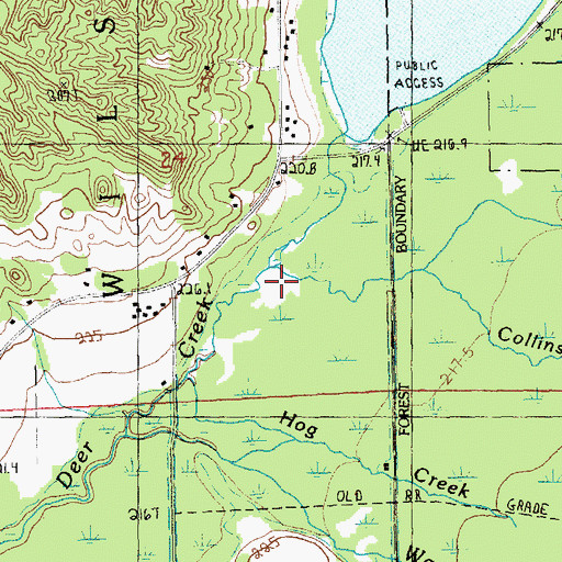 Topographic Map of Collins Creek, MI